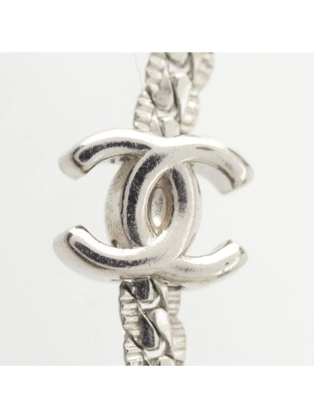 Chanel Multi CC Logo Chain Long Necklace Silver